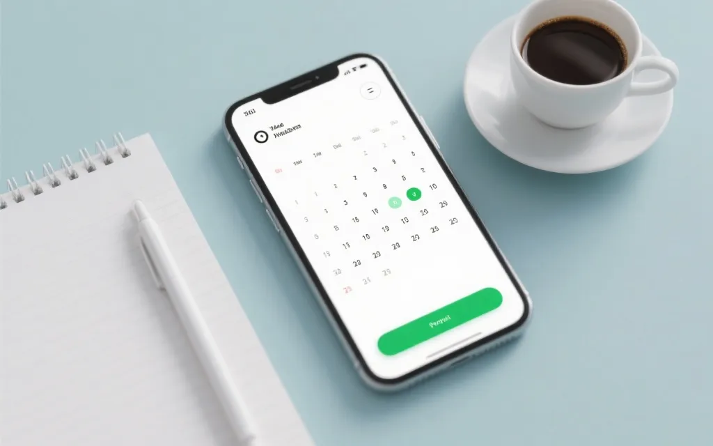手机日历上标注世界杯赛程与闹钟提醒，旁边放着咖啡与笔记本，清爽极简风
